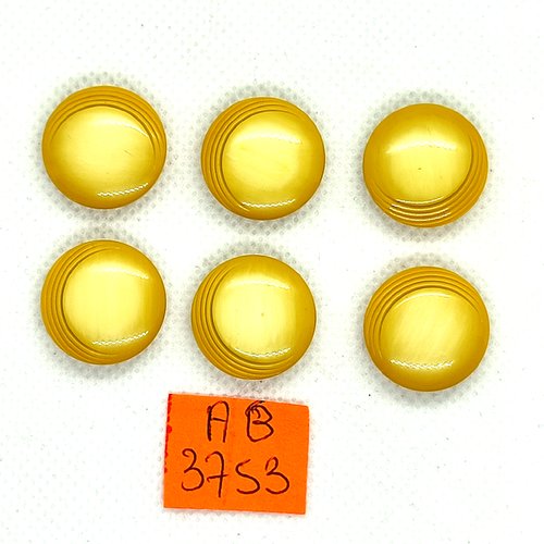 6 boutons en résine ocre - 18mm - ab3753