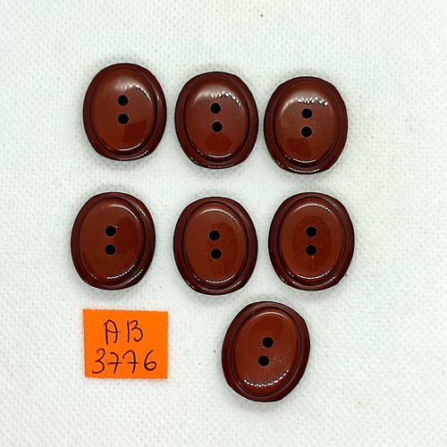 7 boutons en résine marron - 20x23mm - ab3876