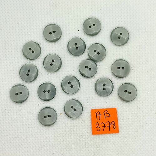 17 boutons en résine gris - 12mm - ab3878