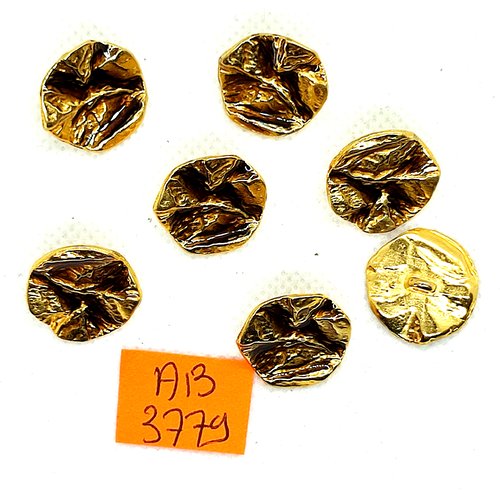 7 boutons en métal doré - 17mm - ab3779