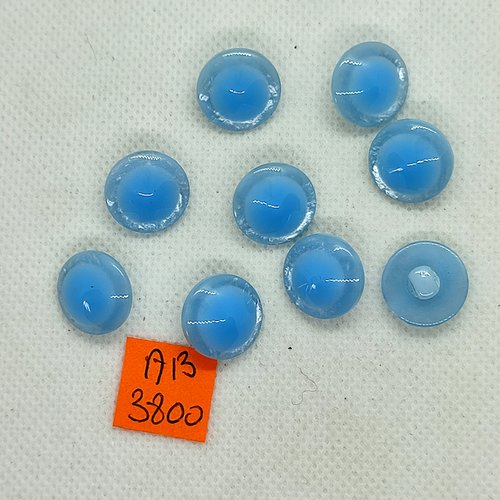 9 boutons en résine bleu clair - 15mm - ab3800