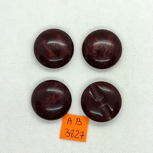 4 boutons en résine marron - 28mm - ab3827