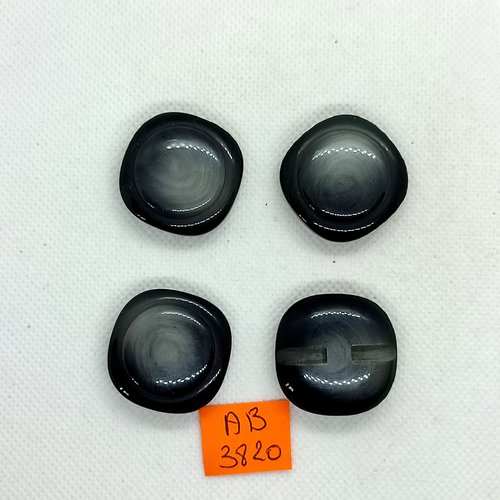 4 boutons en résine gris - 28mm - ab3820