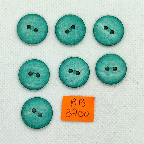 7 boutons en résine vert - 18mm - ab3700