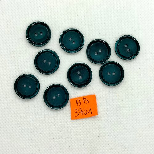 9 boutons en résine vert - 17mm - ab3701