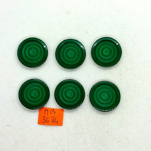 6 boutons en résine vert - 25mm - ab3684