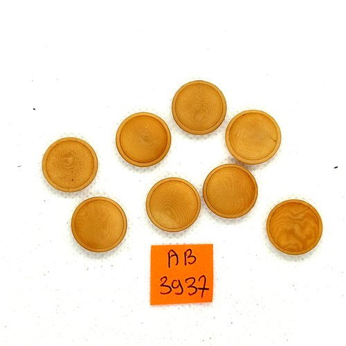 8 boutons en résine marron clair - 15mm - ab3937