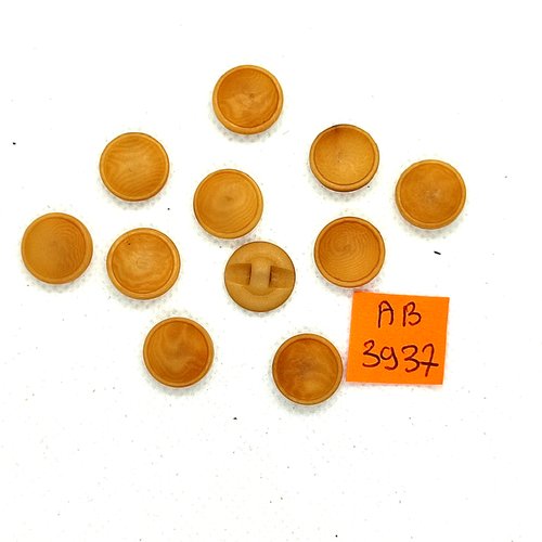 11 boutons en résine marron clair - 13mm - ab3937
