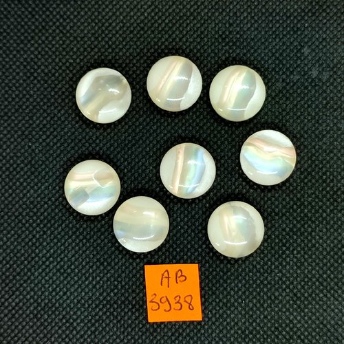 8 boutons en résine saumon pale - 15mm - ab3938