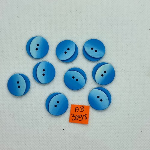 9 boutons en résine bleu - 18mm - ab3998