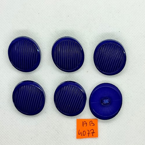 6 boutons en résine bleu - 24x28mm - ab4077