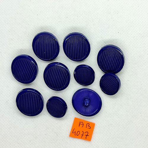 10 boutons en résine bleu - 20x23mm et 16x18mm - ab4077
