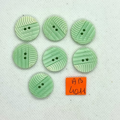 7 boutons en résine vert d'eau - 20mm - ab4011