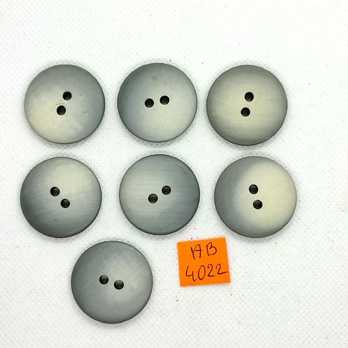 7 boutons en résine gris - 28mm - ab4022