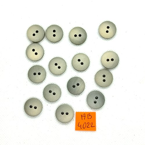 15 boutons en résine gris - 15mm - ab4022