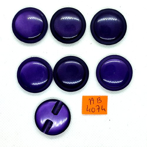 7 boutons en résine violet - 27mm - ab4074