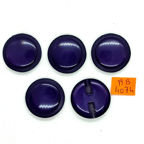 5 boutons en résine violet - 31mm - ab4074