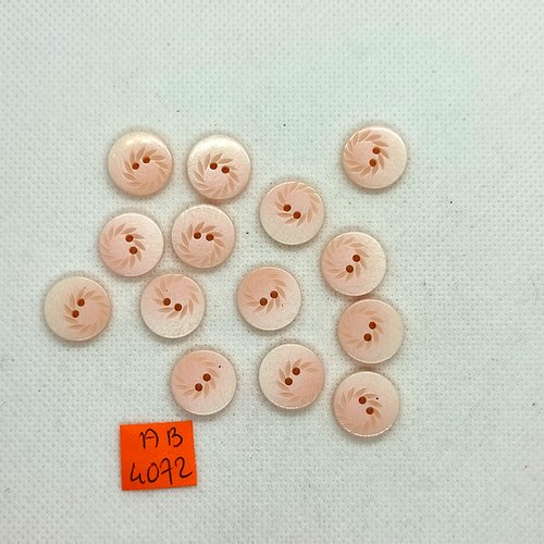 14 boutons en résine rose - 14mm - ab4072