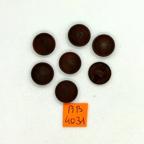 7 boutons en résine marron - 15mm - ab4031