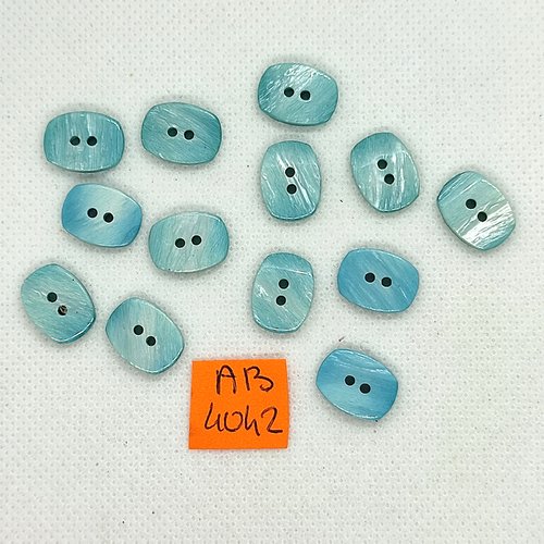 13 boutons en résine bleu - 11x14mm - ab4042