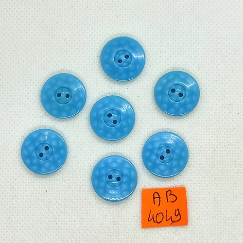 7 boutons en résine bleu - 18mm - ab4049