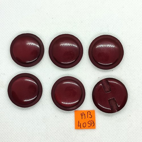 6 boutons en résine violet - 27mm - ab4059
