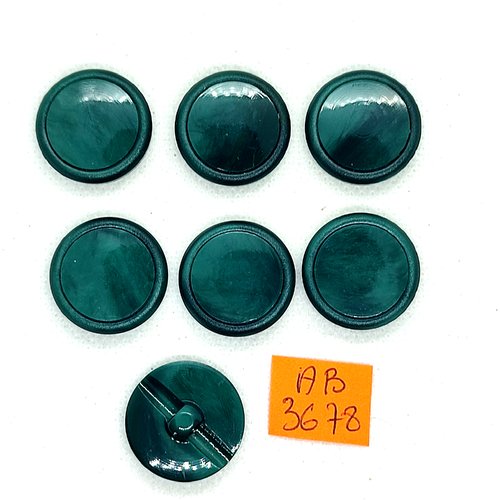 7 boutons en résine  vert - 22mm - ab3678