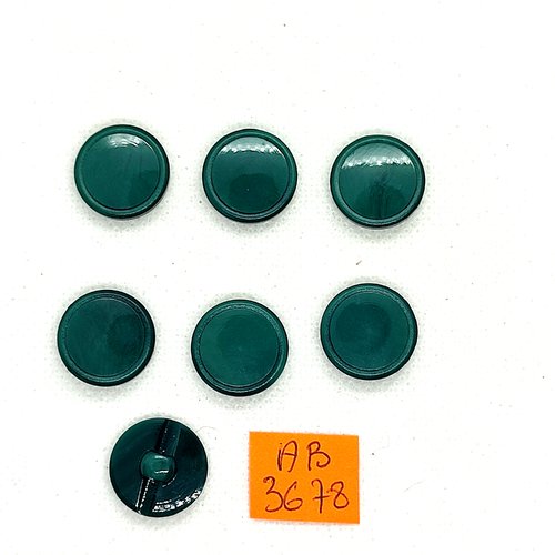 7 boutons en résine  vert - 17mm - ab3678