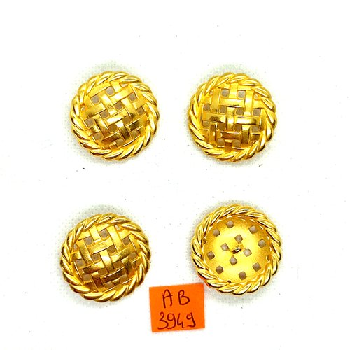 4 boutons en métal doré - 27mm - ab3949
