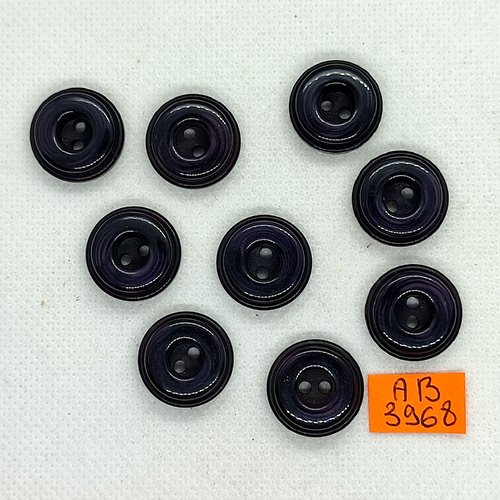 9 boutons en résine violet - 18mm - ab3968