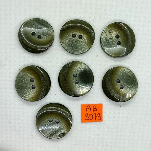 7 boutons en résine vert - 28mm - ab3973