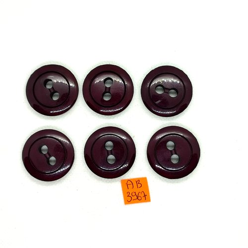 6 boutons en résine violet - 30mm - ab3967