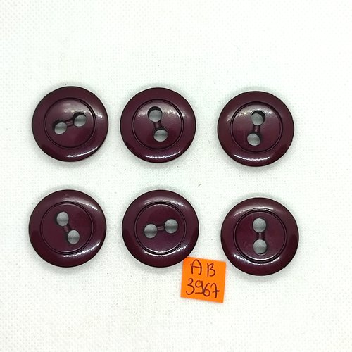 6 boutons en résine violet - 27mm - ab3967