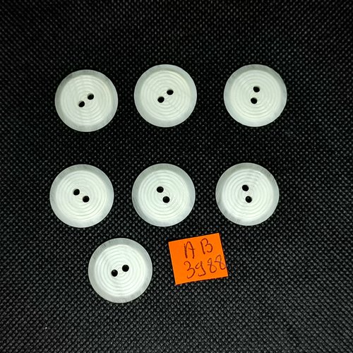 7 boutons en résine blanc cassé/ivoire - 22mm - ab3988