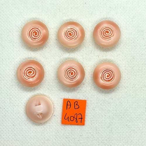 7 boutons en résine rose - 18mm - ab4087