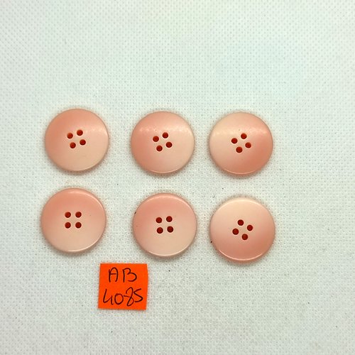 6 boutons en résine rose - 22mm - ab4085