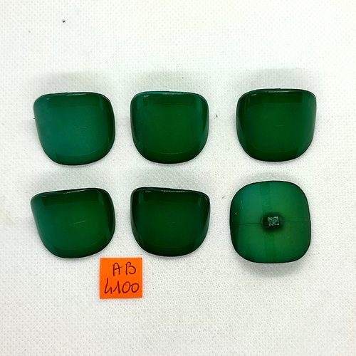 6 boutons en résine vert - 28x28mm - ab4100
