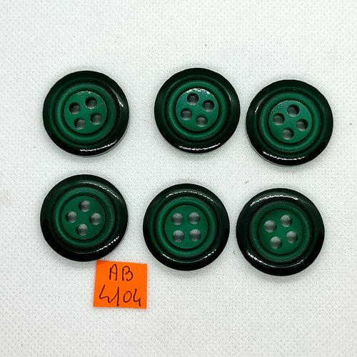 6 boutons en résine vert - 27mm - ab4104