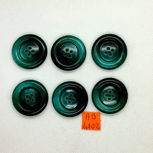 6 boutons en résine vert - 31mm - ab4102