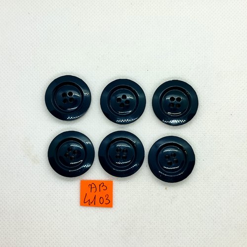 6 boutons en résine vert/gris - 25mm - ab4103