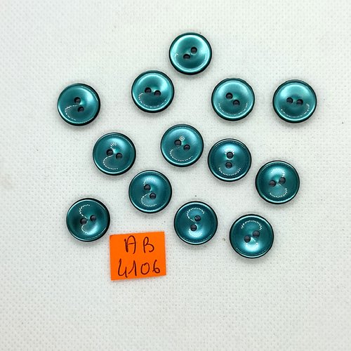 13 boutons en résine vert - 14mm - ab4106