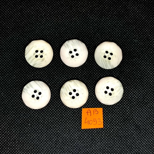 6 boutons en résine rose très très pale - 22mm - ab4093