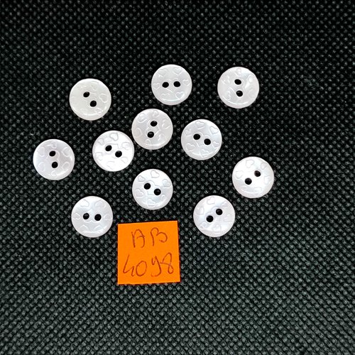 13 boutons en résine rose pale - (petits coeurs) - 10mm - ab4098