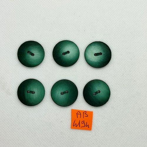6 boutons en résine vert - 22mm - ab4194