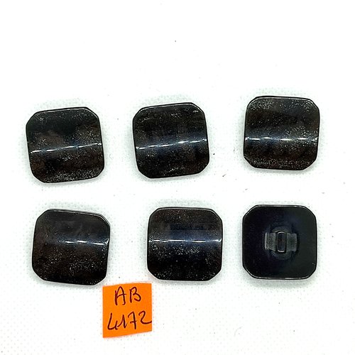 6 boutons en résine gris/vert - 23x23mm - ab4172