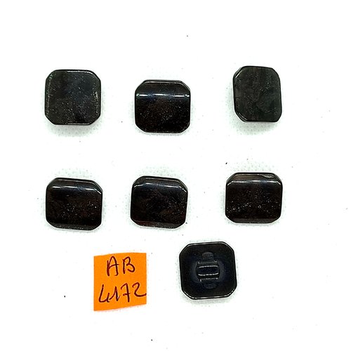 7 boutons en résine gris/vert - 16x16mm - ab4172
