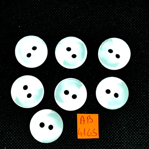 7 boutons en résine blanc - 23mm - ab4165