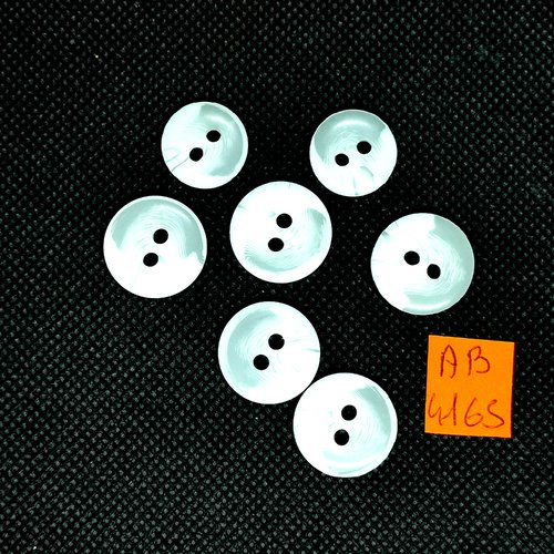 7 boutons en résine blanc - 18mm et 15mm - ab4165
