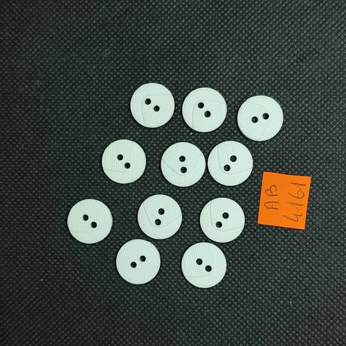 11 boutons en résine blanc - 15mm - ab4161