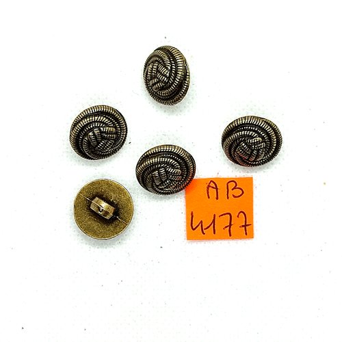 5 boutons en résine doré - 15mm - ab4177